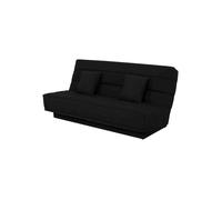 Banquette clic-clac unie avec housse noire + 2 coussins - CC10003 - Noir - Fabriqué en France - Dunlopillo
