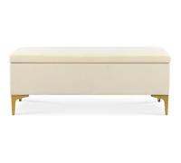 Banquette Coffre Chloé velours Beige pieds or