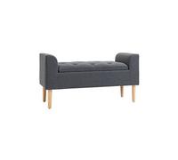 HOMCOM Banc Coffre Rangement capitonné Banquette avec accoudoirs, Banc de Rangement pour la Chambre à Coucher, entrée, Salon, Charge 130 Kg dim. 116 x 44 x 58 cm Gris foncé