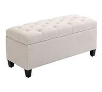 Banc de rangement - HOMCOM - pouf salon bout de lit coffre de rangement - pour salon, chambre, entrée - 100 x 40 x 44 cm, blanc