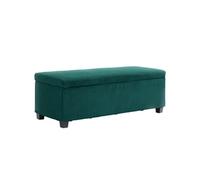 HOMCOM Banc de Rangement 84L Pouf Salon Bout de lit Coffre de Rangement Repose-Pieds en Velours côtelé avec Couvercle, pour Salon, Chambre, entrée, 112 x 42 x 40 cm, Vert