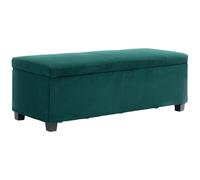 HOMCOM Banc de Rangement 84L Pouf Salon Bout de lit Coffre de Rangement Repose-Pieds en Velours côtelé avec Couvercle, pour Salon, Chambre, entrée, 112 x 42 x 40 cm, Vert