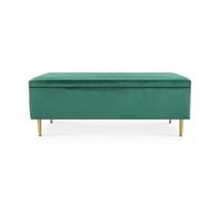 Banquette Coffre Iris velours Vert pieds or
