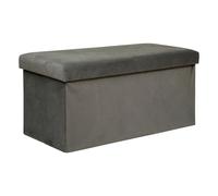 Banquette Coffre Pliable en Velours "Lilou" 76cm Gris