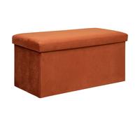 Atmosphera - Pouf pliant double "Lilou" - velours 76x38 cm - ambre