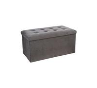 Atmosphera - Banquette coffre pliable Lysandre - L. 76 x H. 38 cm - Gris velours Gris G