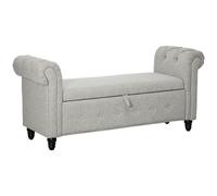 Banquette Coffre Rangement 2 En 1 Style Chesterfield Aspect Lin Gris Gris