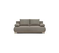 Banquette con ible 3 places MIKA Tissu Coffre de rangement L 192 H 84 P 93 cm Bei