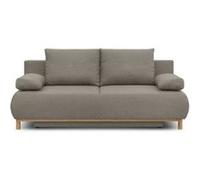 Banquette con ible 3 places MIKA Tissu Coffre de rangement L 192 H 84 P 93 cm Bei