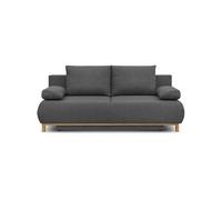 Banquette con ible 3 places MIKA Tissu Coffre de rangement L 192 H 84 P 93 cm Gri Gris