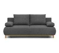 Banquette con ible 3 places MIKA Tissu Coffre de rangement L 192 H 84 P 93 cm Gri Gris