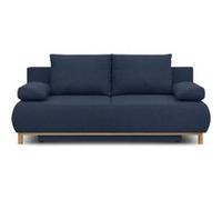 Banquette con ible 3 places MIKA Tissu foncé Coffre de rangement L 192 H 84 P 93 Bleu G