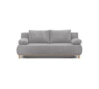 Banquette con ible 3 places MIKA Velours côtelé clair Coffre de rangement L 192 H 8