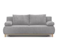 Banquette con ible 3 places MIKA Velours côtelé clair Coffre de rangement L 192 H 8 Gris G