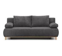 Banquette con ible 3 places MIKA Velours côtelé foncé Coffre de rangement L 192 H 8 Gris G