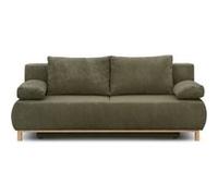 Banquette con ible 3 places MIKA Velours côtelé kaki Coffre de rangement L 192 H 84 Kaki G