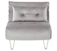 Banquette convertible 1 place en velours gris VESTFOLD