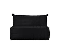 Banquette convertible 3 places 142 x 101 cm tissu noir