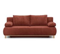 Banquette convertible 3 places mika - velours côtelé terracotta - coffre de rangement - 192 x 84 x 93 cm Youdoit