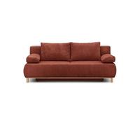 Banquette convertible 3 places mika - velours côtelé terracotta - coffre de rangement - 192 x 84 x 93 cm Youdoit