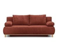 Banquette convertible 3 places mika - velours côtelé terracotta - coffre de rangement - 192 x 84 x 93 cm Youdoit