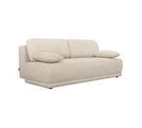 Banquette convertible 3 places tissu chenille avec coffre de rangement greige - Nelson