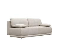 Banquette convertible 3 places velours côtelé greige avec coffre de rangement - L 192 x P 100 x H 81cm -Nelson
