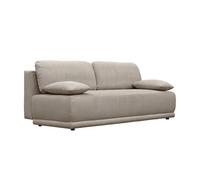 Banquette convertible 3 places velours côtelé taupe avec coffre de rangement - L 192 x P 100 x H 81cm -Nelson