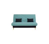 Banquette convertible Clic Clac ZEPHIR - RELAXIMA - Couchage 130x190, avec rangement intégré et matelas SIMMONS, bleu