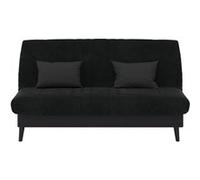 Banquette convertible Elios clic clac, couchage 130 x 190 avec rangement intégré + 2 coussins OFFERTS, Coton noir