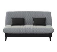 Banquette convertible Elios clic clac, couchage 130 x 190 avec rangement intégré + 2 coussins OFFERTS, Géometrik gris