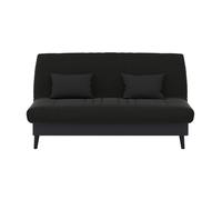 Banquette convertible Elios clic clac, couchage 130 x 190 avec rangement intégré + 2 coussins OFFERTS, Pearl Noir