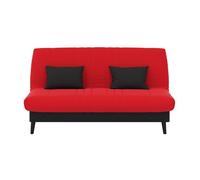 Banquette convertible Elios clic clac, couchage 130 x 190 avec rangement intégré + 2 coussins OFFERTS, Pearl rouge