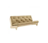 Banquette convertible FRESH pin coloris beige blé couchage 140x200 cm.