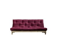 Banquette convertible FRESH pin coloris bordeaux couchage 140x200 cm.