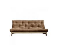 Banquette convertible FRESH pin coloris mocca couchage 140x200 cm.