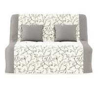Banquette convertible GAIA BZ , couchage 160x200, avec 2 coussins OFFERTS, taupe feuilles