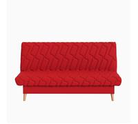 Banquette convertible Olympe clic clac, couchage 130x190 avec rangement intégré, Pearl rouge