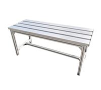 Banquette de Jardin 2 Places en Aluminium Moderne Assise À Lattes Banc Léger pour Terrasse Balcon Banc de Parc sans Dossier pour Espaces Publics et Privés(120x36x45cm)