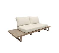 Banquette de jardin bois d'acacia et aluminium 2 places beige - Latika