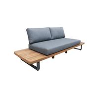 Banquette de jardin bois d'acacia et aluminium 2 places gris - Latika