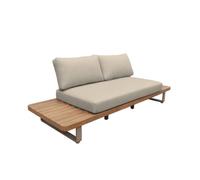 Banquette de jardin bois d'acacia et aluminium 2 places marron - Latika