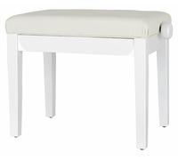 Banquette de Piano Banc Tabouret en Bois et Similicuir Réglable Blanc Brillant