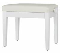 Banquette de Piano Banc Tabouret en Bois et Similicuir Réglable Blanc Mat