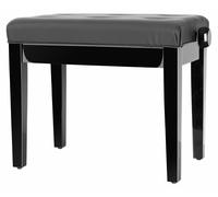 Banquette de Piano Banc Tabouret en Bois et Similicuir Réglable Noir Brillant