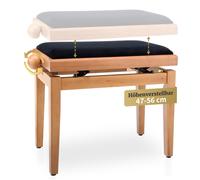 Banquette de Piano Clavier Numerique Siege Tabouret Banc Bois Reglable Merisier