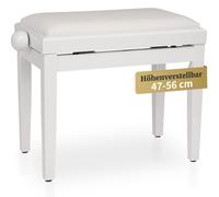 Banquette de Piano Clavier Numerique Siege Tabouret Banc Reglable Blanc Poli Fin