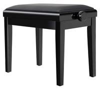 Banquette de Piano Clavier Tabouret Banc Reglable Similicuir Bois Noir Brillant