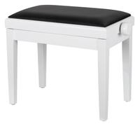 Banquette de Piano Clavier Tabouret Banc Reglable Similicuir Noir en Bois Blanc