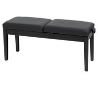 Banquette de Piano Régable Tabouret Banc Clavier Deux Places Bois Noir Dépoli